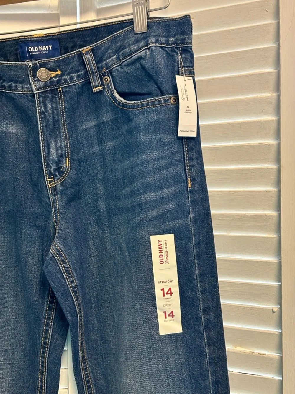 Boys Size 14H 14 husky NWT Old Navy straight leg blue jeans Dark Stone